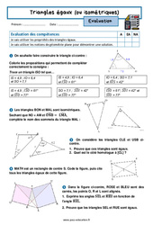 Triangles égaux (ou isométriques) – 4ème – Evaluation avec la correction - PDF à imprimer