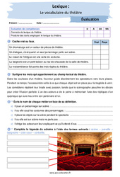 Le vocabulaire du théâtre – 4ème – Evaluation avec la correction - PDF à imprimer