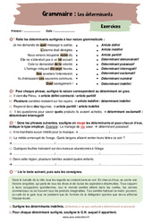 Les déterminants (possessif, interrogatif, exclamatif, numéral , indéfini) – 4ème – Exercices avec les corrigés - PDF à imprimer