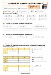 Réduire une expression littérale (2) – 4ème – Exercices avec les corrigés - PDF à imprimer