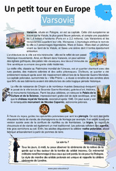 Varsovie - Escale 6 - Petit tour en Europe - 5ème - 4ème - 2ème semaine de Juillet - Cahier de vacances - PDF à imprimer