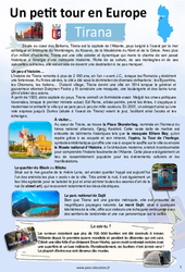 Tirana - Escale 8 - Petit tour en Europe - 5ème - 4ème - 4ème semaine de Juillet - Cahier de vacances - PDF à imprimer
