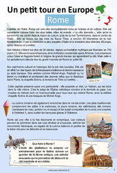 Rome - Escale 10 - Petit tour en Europe - 5ème - 4ème - 2ème semaine d'Août - Cahier de vacances - PDF à imprimer
