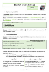 Comment calculer une probabilité – 4ème – Séquence complète - PDF à imprimer
