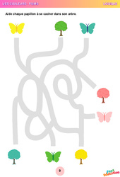 Le papillon et son arbre - Les couleurs - Logique - PS - MS - Maternelle - PDF à imprimer