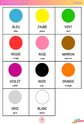 Les couleurs – Vocabulaire - PS - MS – Maternelle - PDF à imprimer
