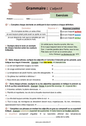 L’adjectif – 4ème – Exercices avec les corrigés - PDF à imprimer