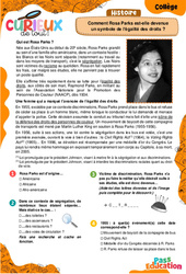 Qui est Rosa Parks ? - 5ème - 4ème -3ème - Curieux de tout - Journée contre le racisme - 21 Mars - PDF gratuit à imprimer