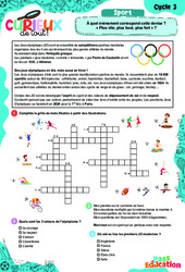 JO - Jeux Olympiques - Cm1 - Cm2 - 6ème - Curieux de tout - PDF à imprimer