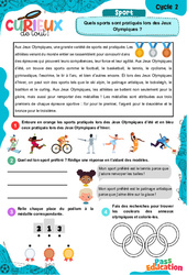 Quels sports sont pratiqués lors des Jeux Olympiques ? - Ce1 - Ce2 - Curieux de tout - PDF gratuit à imprimer