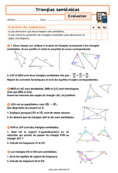 Triangles semblables – 3ème – Evaluation avec la correction - PDF à imprimer