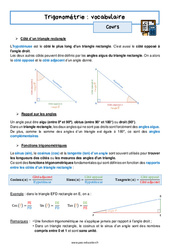 Trigonométrie : vocabulaire – 3ème – Séquence complète - PDF à imprimer