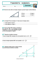 Trigonométrie : vocabulaire – 3ème – Exercices avec les corrigés - PDF à imprimer