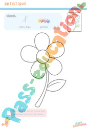 Réalise une fleure à l'aide de cotons-tiges – Printemps – Artistique – MS – Moyenne section – Maternelle - PDF à imprimer