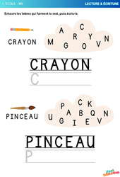 Crayon - L'école - Ecriture - PS - MS - Maternelle - PDF à imprimer