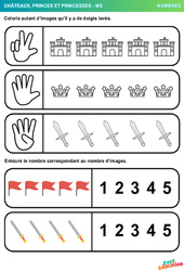 Couronnes, Épées – Nombres – Petite Section – Moyenne Section – Maternelle - PDF à imprimer