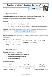 Equation produit et racine carrée – 3ème – Séquence complète - PDF à imprimer