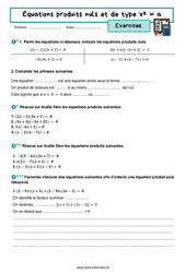Equation produit et racine carrée – 3ème – Exercices avec les corrigés - PDF à imprimer