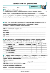 Vocabulaire des probabilités – 3ème – Exercices avec les corrigés - PDF à imprimer