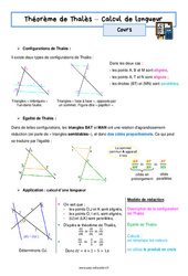 Calcul de longueur – 3ème – Séquence complète sur le théorème de Thalès - PDF à imprimer