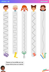 Matériels d'école - Graphisme - GS - Grande section - Maternelle - PDF à imprimer