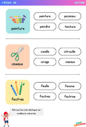 Peinture, ciseaux et feutres - Ecole - Lecture - Maternelle - Grande section – GS - PDF à imprimer