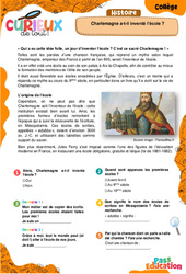 Charlemagne a-t-il inventé l’école ? - 5ème - 4ème - 3ème - Curieux de tout - PDF à imprimer