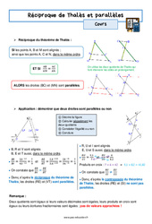 Réciproque de Thalès et parallèles – 3ème – Séquence complète - PDF à imprimer