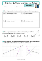 Réciproque de Thalès et parallèles – 3ème – Exercices avec les corrigés - PDF à imprimer