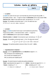 Boule et sphère – 3ème – Séquence complète sur les volumes - PDF à imprimer