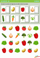 Des légumes du marché – Nombres – Petite Section – Moyenne Section – Maternelle - PDF à imprimer