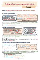 Accords complexes sujet/verbe (2) – 4ème – Séquence complète - PDF à imprimer