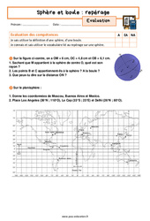 Sphère et boule: repérage - 3ème - Evaluation avec les corrigés - PDF à imprimer
