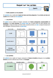 Les solides (Rappel) - 3ème - Séquence complète - PDF à imprimer