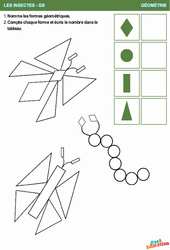 Les insectes – Les formes – Géométrie - GS – Maternelle - PDF à imprimer