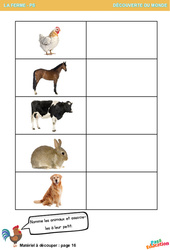 Les animaux de la ferme - PS - Explorer le monde en maternelle - PDF à imprimer