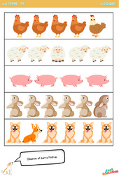 Les animaux mignons - La ferme - Logique - PS - Maternelle - PDF à imprimer