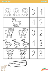 Compte les animaux de la ferme – Nombres – Petite Section – Maternelle - PDF à imprimer