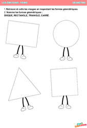 Les formes géométriques – Les émotions – Géométrie - PS - MS – Maternelle - PDF à imprimer