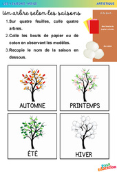 Un arbre selon les saisons – Artistique – MS – GS – Maternelle - PDF à imprimer