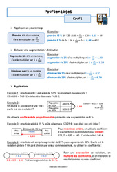 Pourcentages - 3ème - Séquence complète - PDF à imprimer