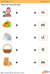 Au marché – Phonologie - GS - Grande section – Maternelle - PDF à imprimer