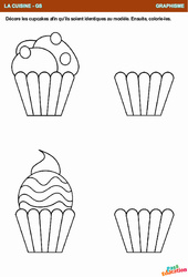 Cupcakes - A la cuisine - Graphisme - GS - Maternelle - PDF à imprimer