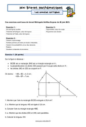 Mini Brevet de mathématiques 3ème - Les annales corrigées 7 - PDF à imprimer