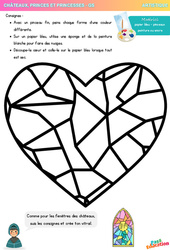 Vitrail en forme de cœur – Artistique – GS – Maternelle - PDF à imprimer
