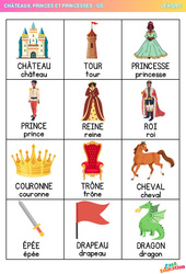 Châteaux, Princes et Princesses – Vocabulaire - GS - Grande section – Maternelle - PDF à imprimer