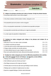 La phrase complexe (1) – 4ème – Exercices corrigés - PDF à imprimer