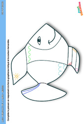 Le poisson - Les animaux de la mer - Graphisme - MS - GS - Maternelle - PDF à imprimer