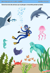 Le plongeur & les animaux marins – Savoir parler – MS – GS – Maternelle - PDF à imprimer