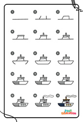 Bateau - GS – CP – CE1- Apprendre à dessiner - PDF à imprimer